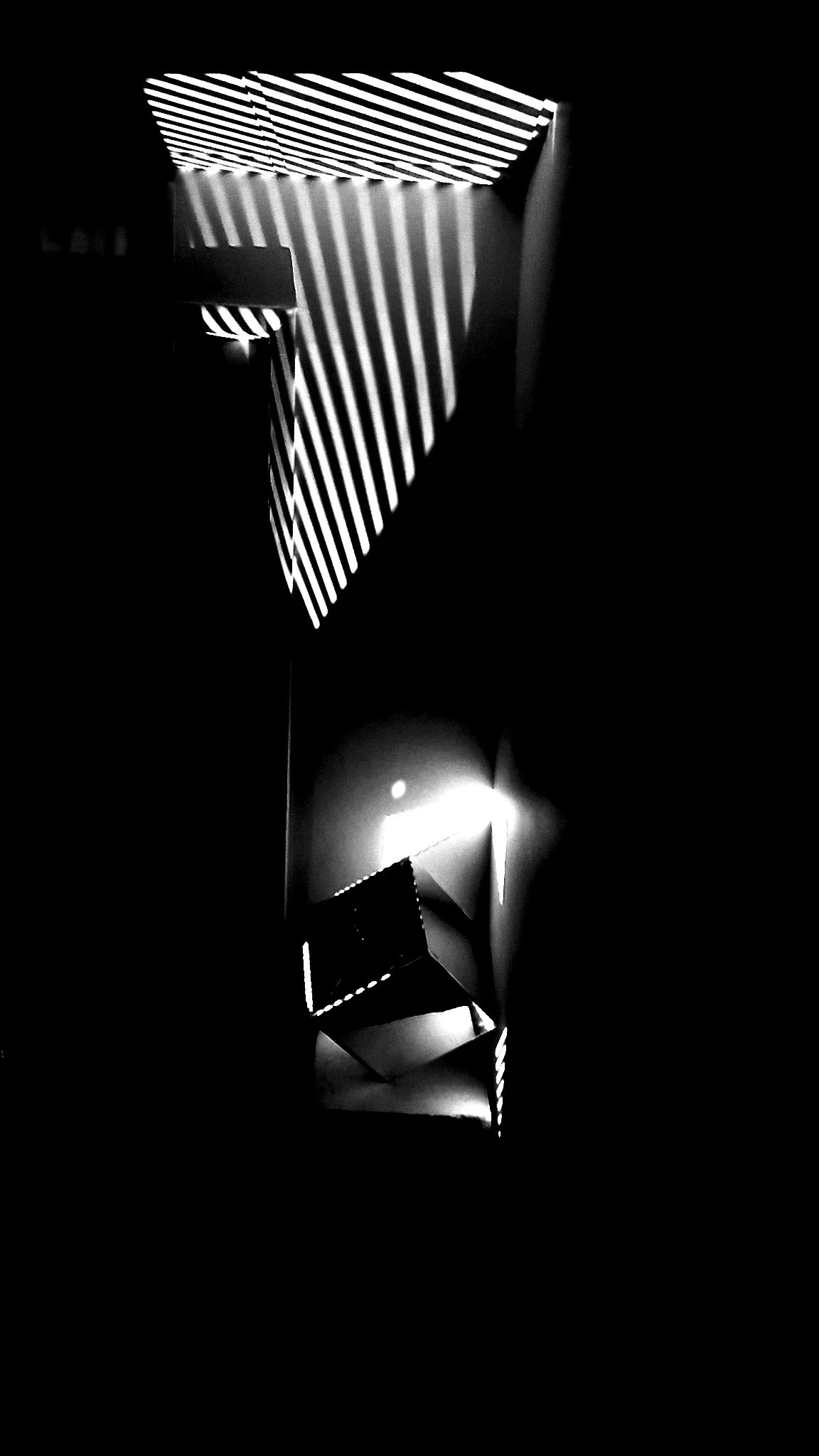 Striped light study on dome mirror, 1