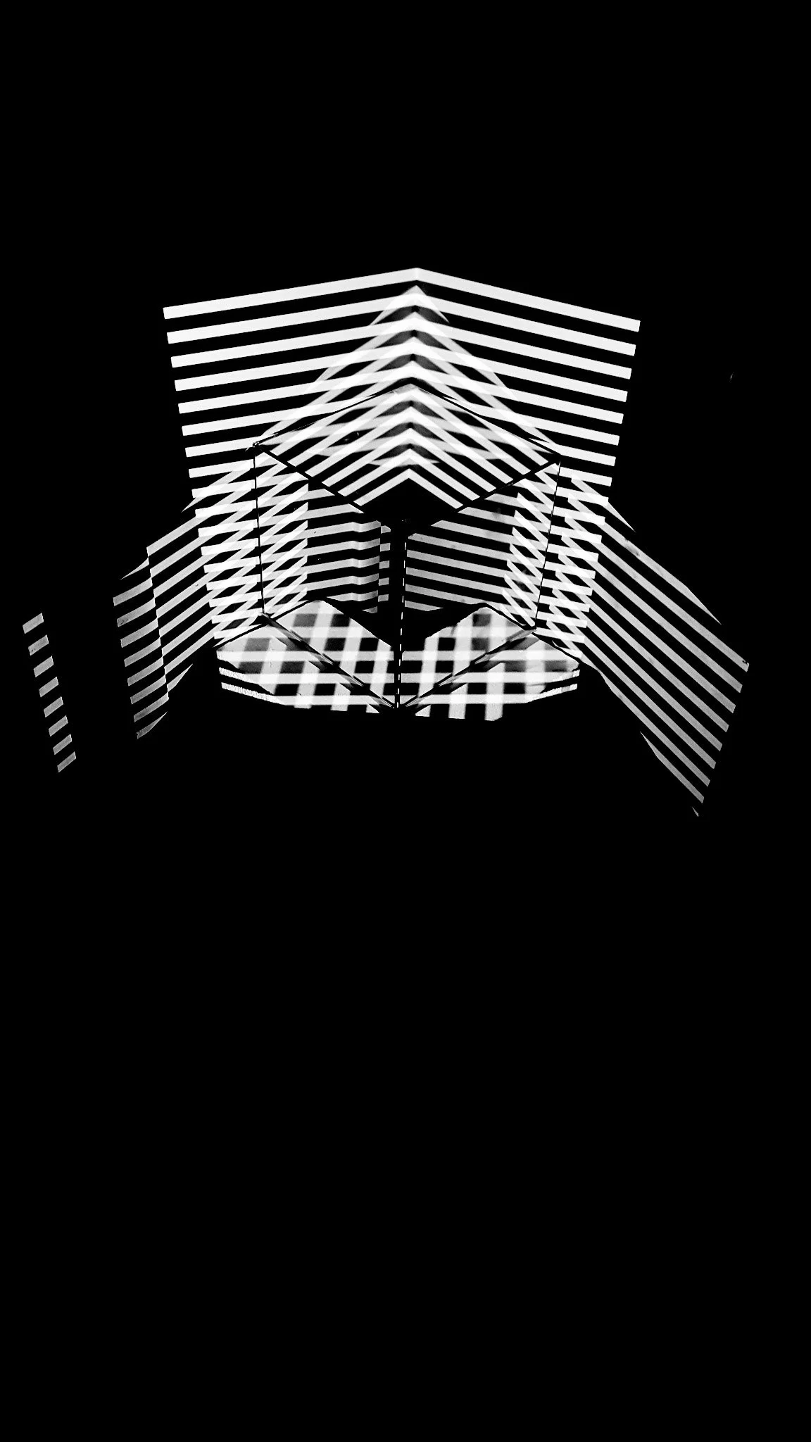 Striped light study on dome mirror, 3