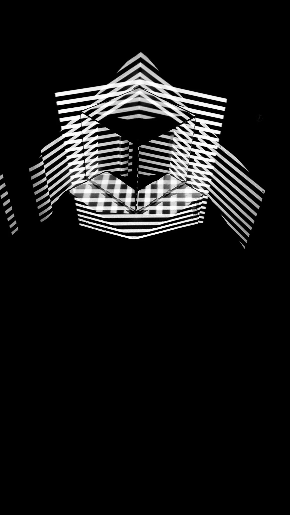 Striped light study on dome mirror, 4