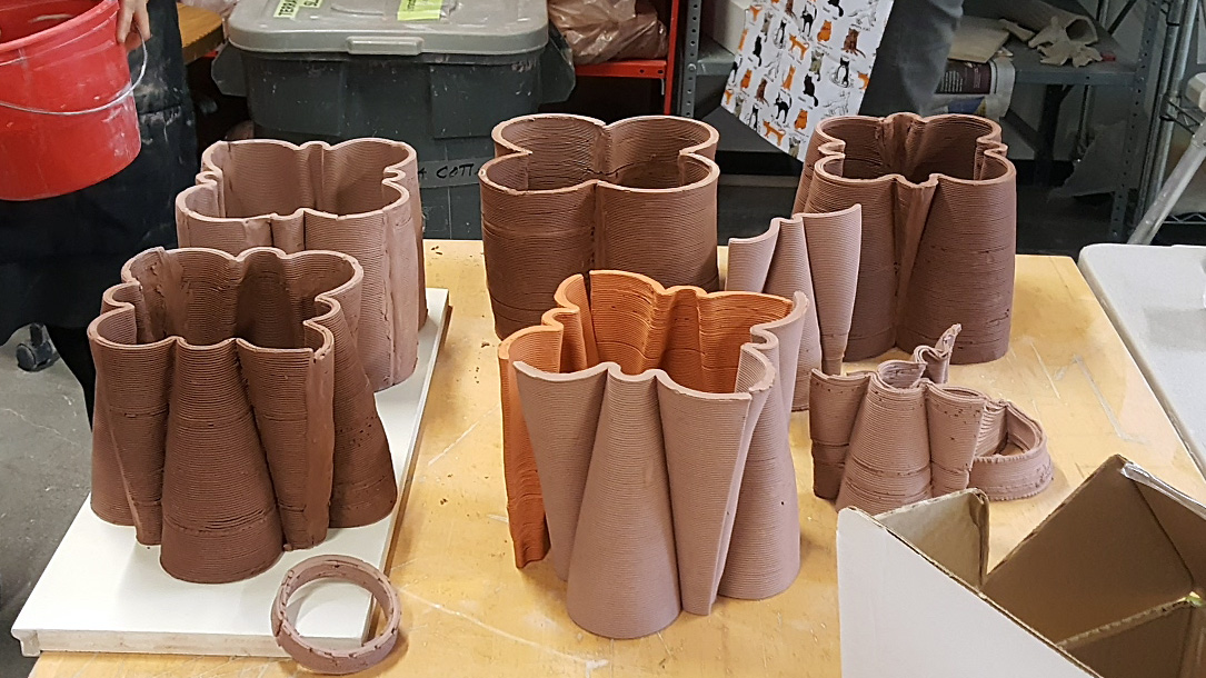Segments arranged on the worktable