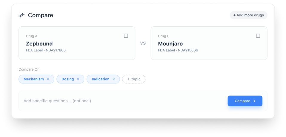 Cheiron — compare scope modal