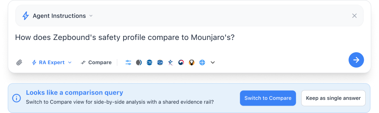 Cheiron — detected comparison query prompt